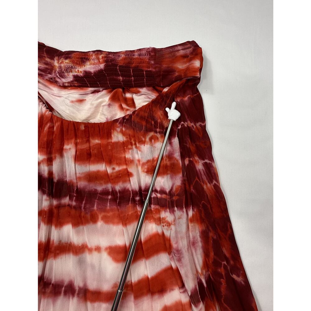 Young Fabulous & Broke Lexie dress red & white tie-dye Sz XS Maxi Strapless - Picture 11 of 11